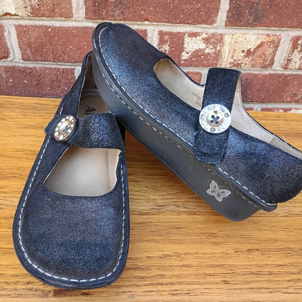ALEGRIA SZ 38 SZ 7.5-8 PALOMA SHIMMERY LEATHER SCUFF FREE LEATHER BEAUTIES - Picture 2 of 8